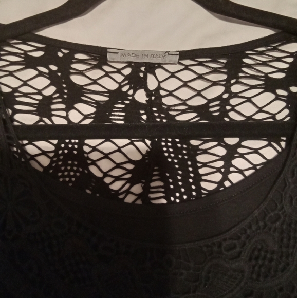 Goth Black Mesh Hi Lo Tunic Top XL - Picture 11 of 12